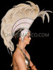 Off White Marvelous Rooster Feathers Mohawk Headdress
