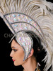 Off White Marvelous Rooster Feathers Mohawk Headdress