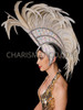 Off White Marvelous Rooster Feathers Mohawk Headdress