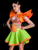  Fluorescent Fiesta Green Orange Bolero and Skirt