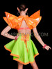  Fluorescent Fiesta Green Orange Bolero and Skirt