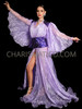 Lavender Sequin Embellished Drag Queen's Pleated Organza Fancy Showtime Coat