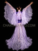 Lavender Sequin Embellished Drag Queen's Pleated Organza Fancy Showtime Coat