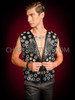 Black Synthetic Leather Vest With Fancy Holes