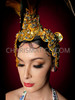 Gold Cabaret Feather Showgirl Headdress