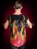 Black Red Sequin Fire Men Dance Vest 
