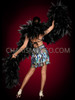 Black Leaf Inspired Ruffled Organza Burlesque Boa