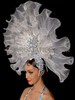 White Timeless Pleated Organza Showgirl Headdress