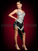 Avant-Garde Silver Black Sequin Latin Salsa Diamond Dress