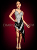 Avant-Garde Silver Black Sequin Latin Salsa Diamond Dress