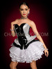 Noir Silver Vinyl Corset with Enchanted Tutu