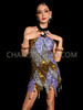 Mystic Prism High-Neck Sequin Dance Dress