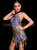 Mystic Prism High-Neck Sequin Dance Dress