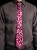 Fuchsia Silver Sequin Cabaret Necktie 