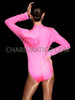 Pink Pearl Elegant Lycra Leotard with Full Sleeves