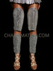 Silver Rhinestone Disco Ball Leg Guard 