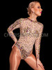 Nude Mock-Neck Long-Sleeve Mardi Gras Sequin Bodystocking