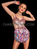 Pink Sequin Diva Latin Salsa Cutout Dress
