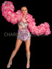 Pink Showgirl Ruffle Boa With Fuchsia Trim