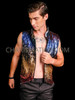 Multicolour Sleeveless Sequin Men Dance Vest