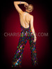 Chic Chroma Turtle Neck Teardrop Sequins Jumpsuit