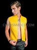 Enthralling Yellow High-collar Glitter Men Vest