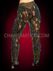 Black Green Rectangular Sequin Rave Festival Legging Pants