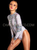 Silver Starlight Illusion Long Sleeve Leotard 