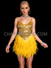Golden Glamour Sequin Feather Dance Dress