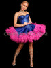 Navy Blue Showstopper Corset and Large Frill Fuchsia Skirt
