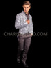 Silver Sequin Tuxedo Men Suit with Tailback