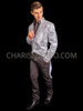 Silver Sequin Tuxedo Men Suit with Tailback