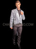 Silver Sequin Tuxedo Men Suit with Tailback