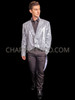 Silver Sequin Tuxedo Men Suit with Tailback