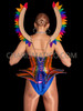 Pride Parade Spectacle Rainbow Corset and Feather Wing Set