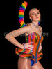 Pride Parade Spectacle Rainbow Corset and Feather Wing Set