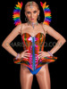 Pride Parade Spectacle Rainbow Corset and Feather Wing Set