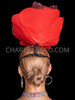 Red Scarlet Rose Elegance Net Headdress