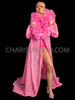 Blushing Beauty Ruffle Lace Coat with Organza Neckline