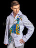  White Exotic Elvis ‘Peacock Inspired Sequin Suit