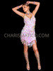 Pearl White Leaf-Shaped Sequin Dress 
