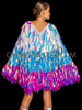 Dazzling Diva Teardrop Sequin Cape Wing Dress