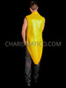 Yellow Glitter Lapel Cabaret Men Vest with Tail