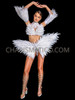 White Swan-Inspired Feather Bra Set with Belt and Arm Bands