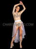 White Organza Open-Front Bustle Burlesque Tail Skirt