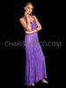 Lavender Glamour Cascade Beaded Fringe Pageant Gown