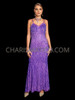 Lavender Glamour Cascade Beaded Fringe Pageant Gown