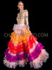 Multi-Colored Full-Length Ruffled Belly Dance Skirt