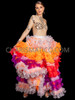 Multi-Colored Full-Length Ruffled Belly Dance Skirt