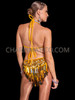 Gleaming Gold Teardrop Sequin Showgirl Leotard